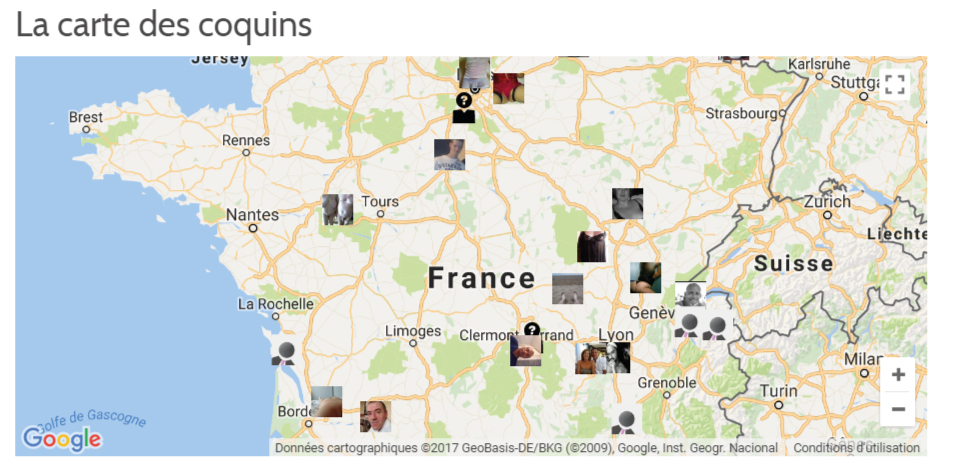 google map geolocalisation des membres libertins